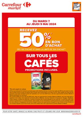 Catalogue Carrefour Express à Lézignan-Corbières | 50% en bon d'achat sur tous les cafés | 07/05/2024 - 09/05/2024