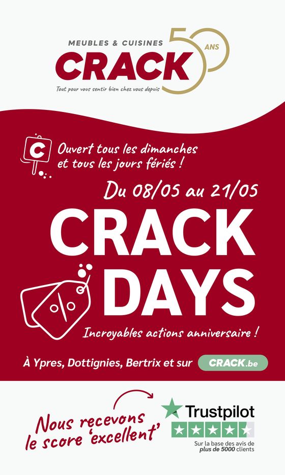 Catalogue Meubles Crack à Ypres | Crack DAYS | 07/05/2024 - 21/05/2024
