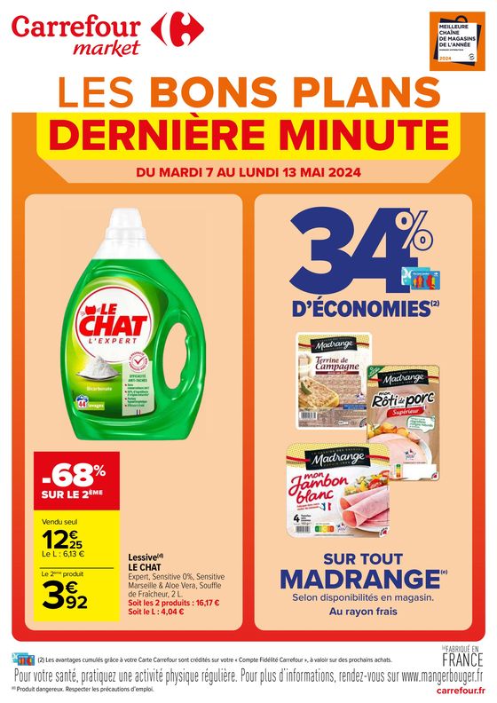 Catalogue Carrefour Market à Lislet |  LES BONS PLANS DERNIERE MINUTE - RENFORT | 07/05/2024 - 13/05/2024