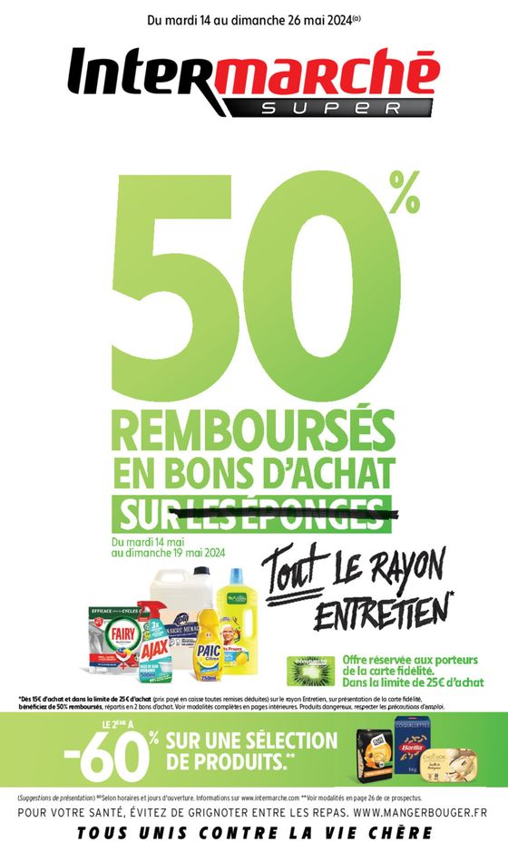Catalogue Intermarché à Revin | 50% Rembourses en bons d'achat | 14/05/2024 - 26/05/2024