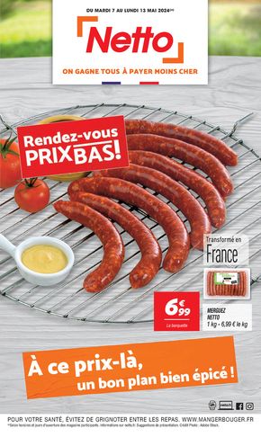 Promos de Supermarchés à Ambérieu-en-Bugey | Rendez-vous PRIX BAS ! sur Netto | 07/05/2024 - 13/05/2024