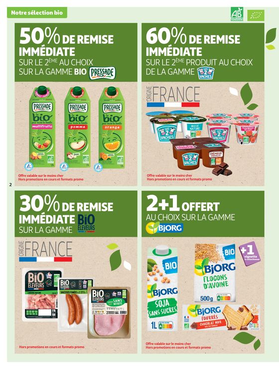 Catalogue Auchan Supermarché à Beaumont - Auvergne | Sélection de produits bio à prix bas ! | 22/05/2024 - 02/06/2024