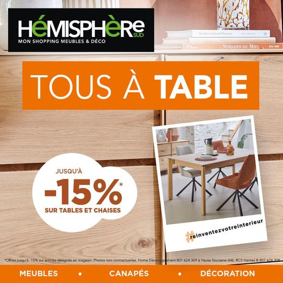 Catalogue Hémisphère Sud à Bourg-en-Bresse | C'est l'heure de convivialité, de partage et de repas délicieux autour d'une table chaleureuse et élégante ! | 07/05/2024 - 21/05/2024