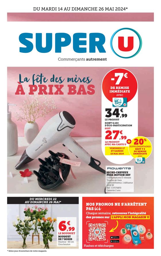 Catalogue Super U à Saint-Laurent-en-Grandvaux | La fête des mères à prix bas | 14/05/2024 - 26/05/2024