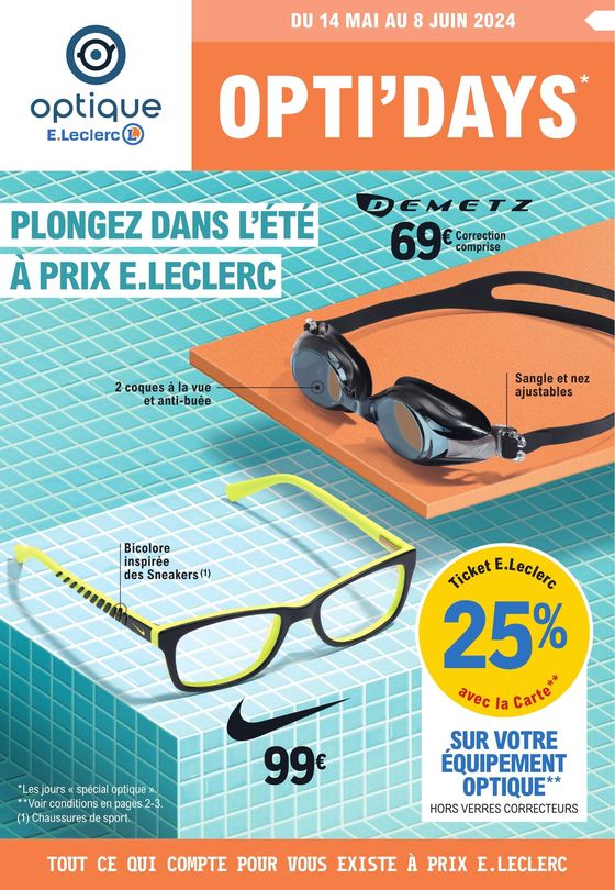 Catalogue E.Leclerc Optique à Domérat | Opti’days | 14/05/2024 - 08/06/2024
