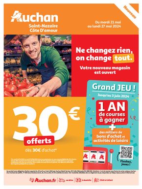 Catalogue Auchan Hypermarché à Préfailles | Nouveau magasin Saint-Nazaire/Côte D'amour | 21/05/2024 - 27/05/2024