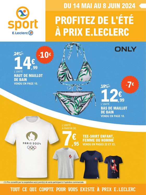 Catalogue E.Leclerc Sports à Strasbourg | Profitez de l'été à prix | 14/05/2024 - 08/06/2024