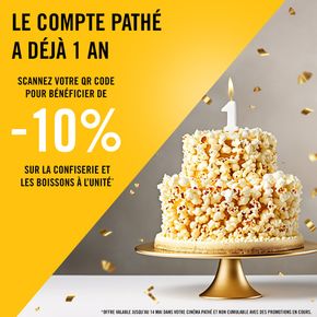 Promos de Culture et Loisirs à Goussainville (Val d'Oise) | Bénéficier de -10% sur la confiserie et les boissons à l'unité ! sur Cinémas Gaumont Pathé | 09/05/2024 - 14/05/2024
