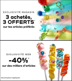 Promos de Mode à La Rochefoucauld | 3 achetés, 3 offerts sur Claire's | 10/05/2024 - 31/05/2024