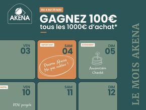 Promos de Meubles et Décoration à Le Neubourg | C'est le mois AKENA, profitez de notre offre exceptionnelle sur Akena Vérandas | 10/05/2024 - 25/05/2024