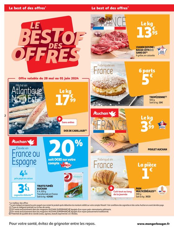 Catalogue Auchan Supermarché à Sorigny | Format XXL à prix XXS dans votre supermarché | 28/05/2024 - 02/06/2024