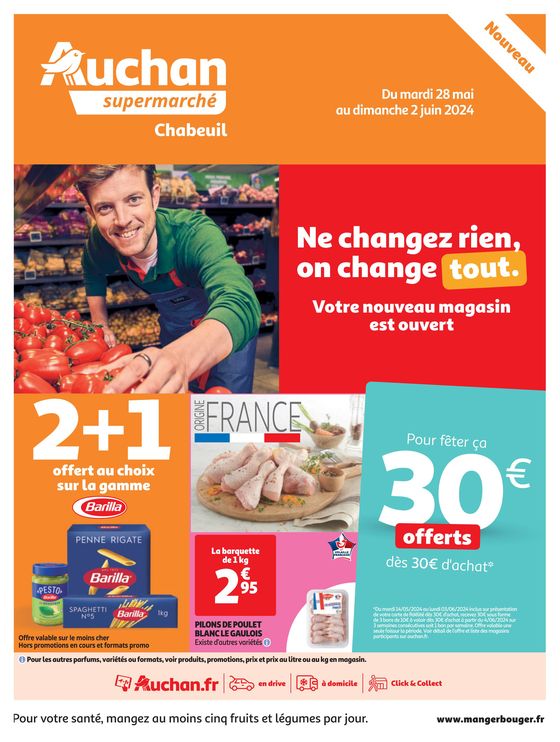 Catalogue Auchan Supermarché à Portes-lès-Valence | Nouveau magasin Chabeuil | 28/05/2024 - 02/06/2024