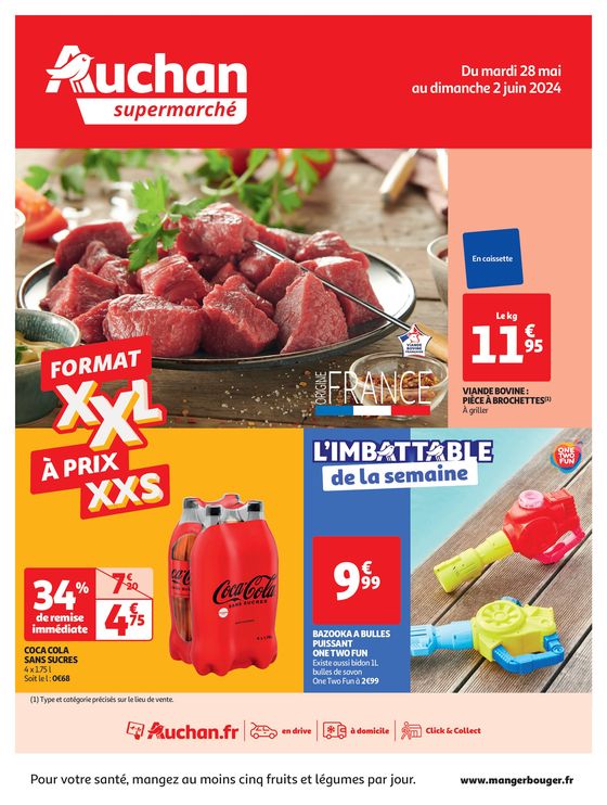Catalogue Auchan Supermarché à Illkirch-Graffenstaden | Format XXL à prix XXS dans votre supermarché | 28/05/2024 - 02/06/2024