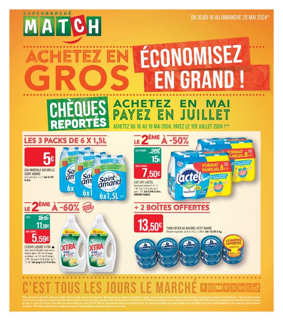 Catalogue Supermarché Match à Dombasle-sur-Meurthe | Economisez en grand ! | 16/05/2024 - 26/05/2024