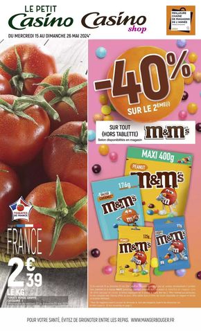 Promos de Supermarchés à Bagnères-de-Luchon | -40% sur le 2ème  sur Petit Casino | 13/05/2024 - 26/05/2024