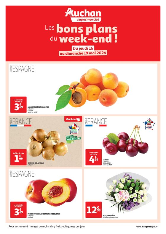 Catalogue Auchan Supermarché à Gournay-en-Bray | Les bons plans du week-end dans votre super ! | 16/05/2024 - 19/05/2024