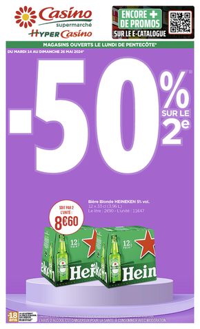 Promos de Supermarchés à Aime | -50 % sur le 2e sur Casino Supermarchés | 13/05/2024 - 26/05/2024