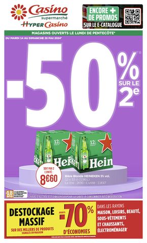 Promos de Supermarchés à Huez | -50 % sur le 2e sur Casino Supermarchés | 13/05/2024 - 26/05/2024