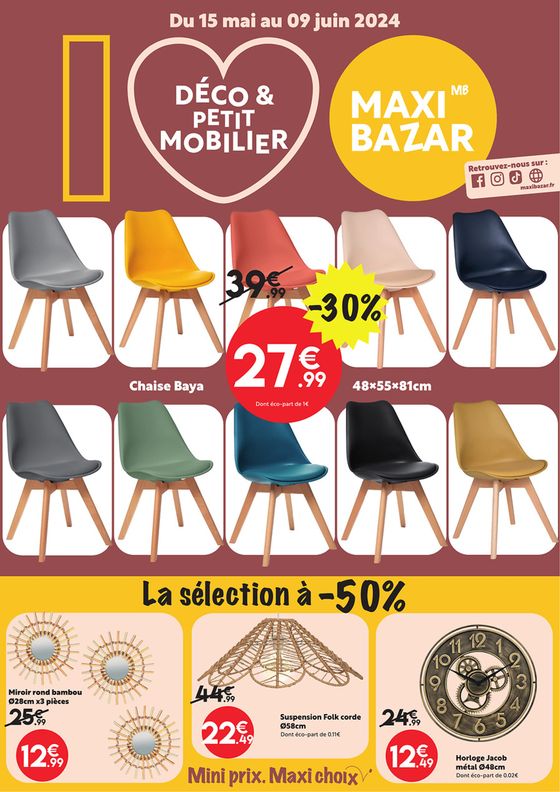 Catalogue Maxi Bazar à Gennevilliers | Déco & petit mobilier | 14/05/2024 - 09/06/2024