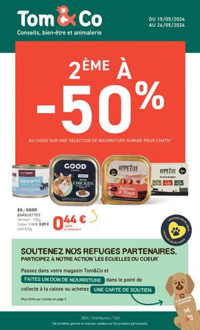 Promos de Jardineries et Animaleries à Nantes | 2 ème à -50% sur Tom&Co | 14/05/2024 - 26/05/2024