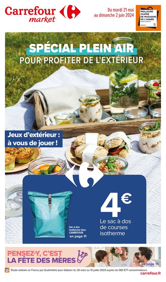Catalogue Carrefour Market à Saint-Pierre-d'Irube | Plein air et fête de mères | 21/05/2024 - 02/06/2024