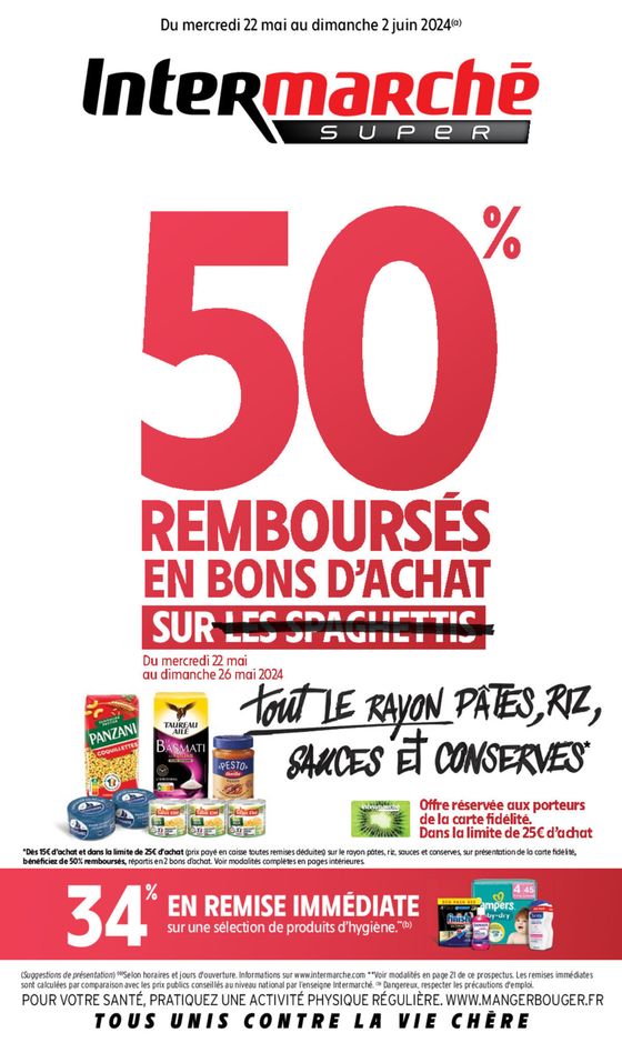 Catalogue Intermarché Hyper à Thonon-les-Bains | 50% remboursés en bons d'achat | 22/05/2024 - 02/06/2024