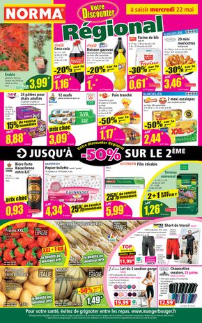 Promos de Discount Alimentaire à Longeville-lès-Saint-Avold | Vitre Discounter Régional sur Norma | 22/05/2024 - 28/05/2024