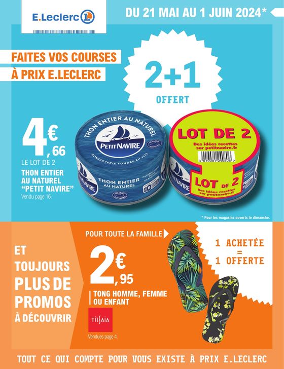 Catalogue E.Leclerc à Saint-Valery-en-Caux | Faites vos courses à prix E.Leclerc | 21/05/2024 - 01/06/2024