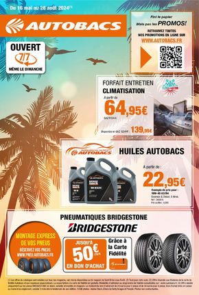 Catalogue Autobacs | Fini le papier mais pas les Promos ! | 17/05/2024 - 28/08/2024