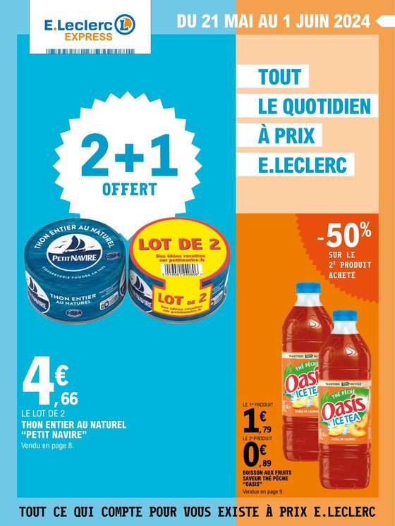 Catalogue E.Leclerc Express à Aulnay-sous-Bois | Tout le quotidien à prix E.leclerc | 21/05/2024 - 01/06/2024