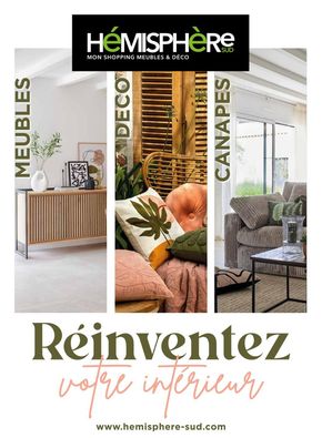 Promos de Meubles et Décoration à Vannes | Réinventez votre intérieur sur Hémisphère Sud | 17/05/2024 - 31/08/2024