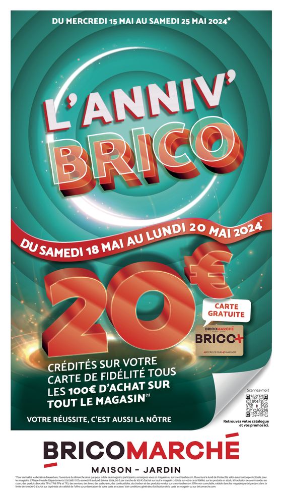 Catalogue Bricomarché à L'Isle-Jourdain (Gers) | L'ANNIV' BRICO | 20/05/2024 - 25/05/2024