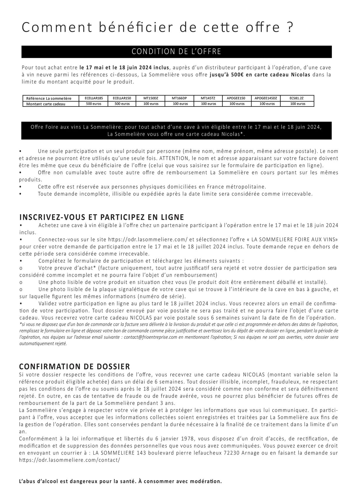 Catalogue OFFRE LA SOMMELIÈRE : JUSQU'À 500€ OFFERTS EN CARTE CADEAU NICOLAS !, page 00002