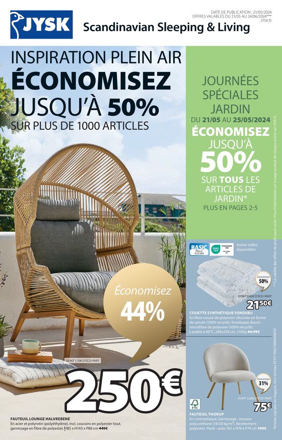 Catalogue JYSK à Aurillac | Offres exceptionnelles | 21/05/2024 - 24/06/2024