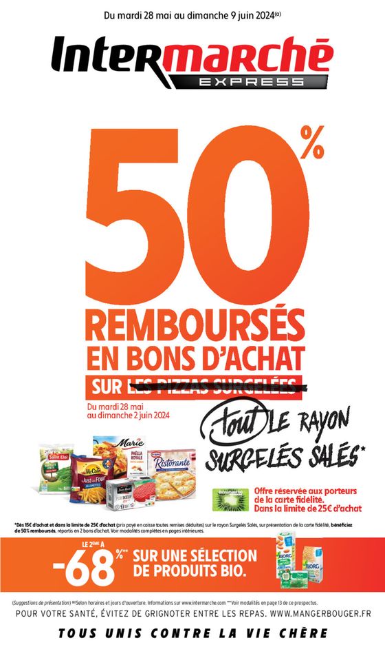 Catalogue Intermarché Express à Lyon | 50% REMBOURSÉS EN BONS D'ACHAT | 28/05/2024 - 09/06/2024