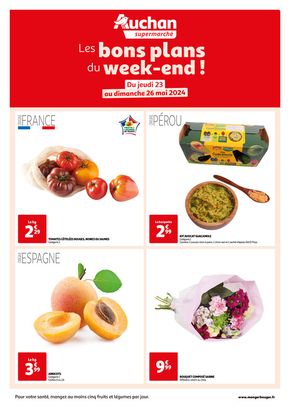 Catalogue Auchan Supermarché à Calais | Les bons plans du week-end dans votre super ! | 23/05/2024 - 26/05/2024