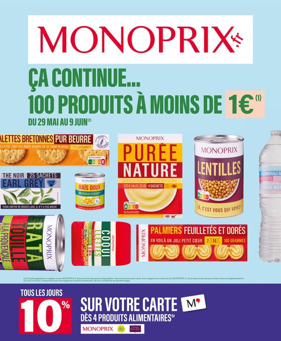 Catalogue Monop' à Bourgoin-Jallieu | 100 produits à moins de 1€ | 29/05/2024 - 09/06/2024