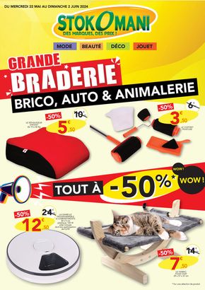 Promos de Bazar et Déstockage à Saint-Germain-en-Laye | GRANDE BRADERIE BRICO, AUTO & ANIMALERIE sur Stokomani | 22/05/2024 - 02/06/2024