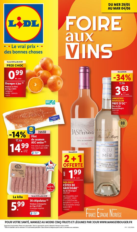 Catalogue Lidl à Saint-Pierre-lès-Elbeuf | Profitez des meilleures offres sur un large choix de vins dans nos supermarchés Lidl ! | 29/05/2024 - 04/06/2024