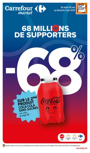Promos de Supermarchés à Mauriac (Cantal) | 68 millions de supporters sur Carrefour Market | 28/05/2024 - 09/06/2024