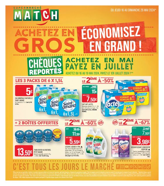 Catalogue Supermarché Match à Amiens | ACHETEZ EN GROS ÉCONOMISEZ EN GRAND ! | 22/05/2024 - 26/05/2024