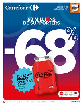 Catalogue Carrefour | 68 MILLIONS DE SUPPORTERS - 68% | 28/05/2024 - 10/06/2024