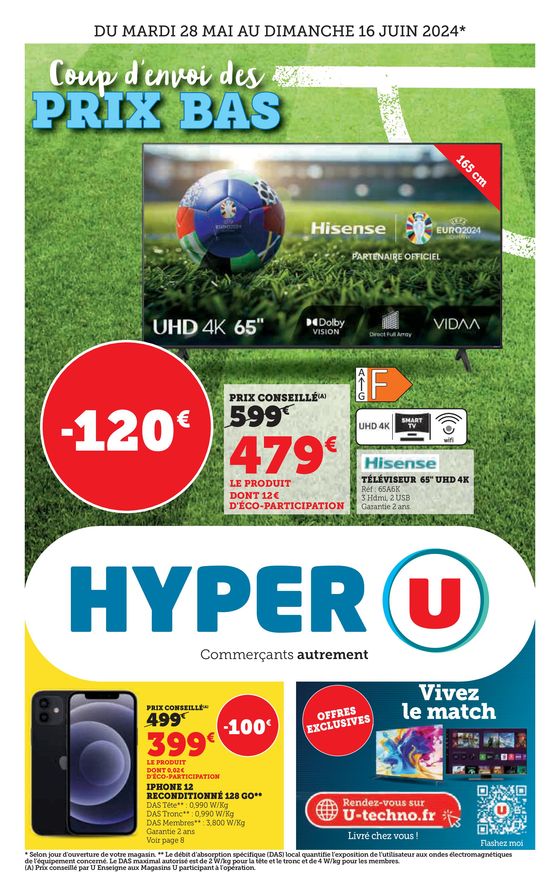 Catalogue Hyper U à Pontarlier | Coup d'envoi des prix bas | 28/05/2024 - 16/06/2024