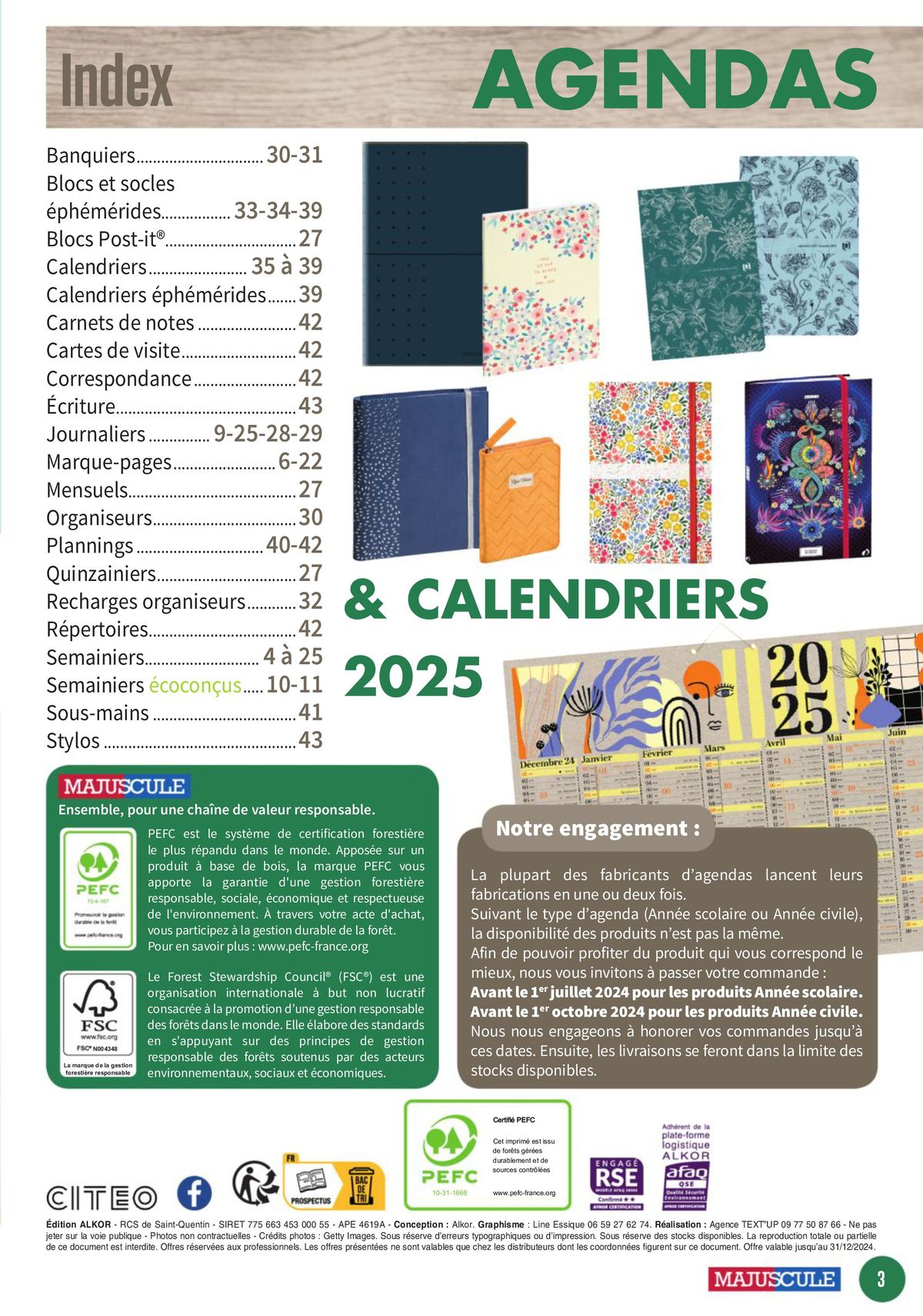 Catalogue Les Agendas et Calendriers 2025, page 00003