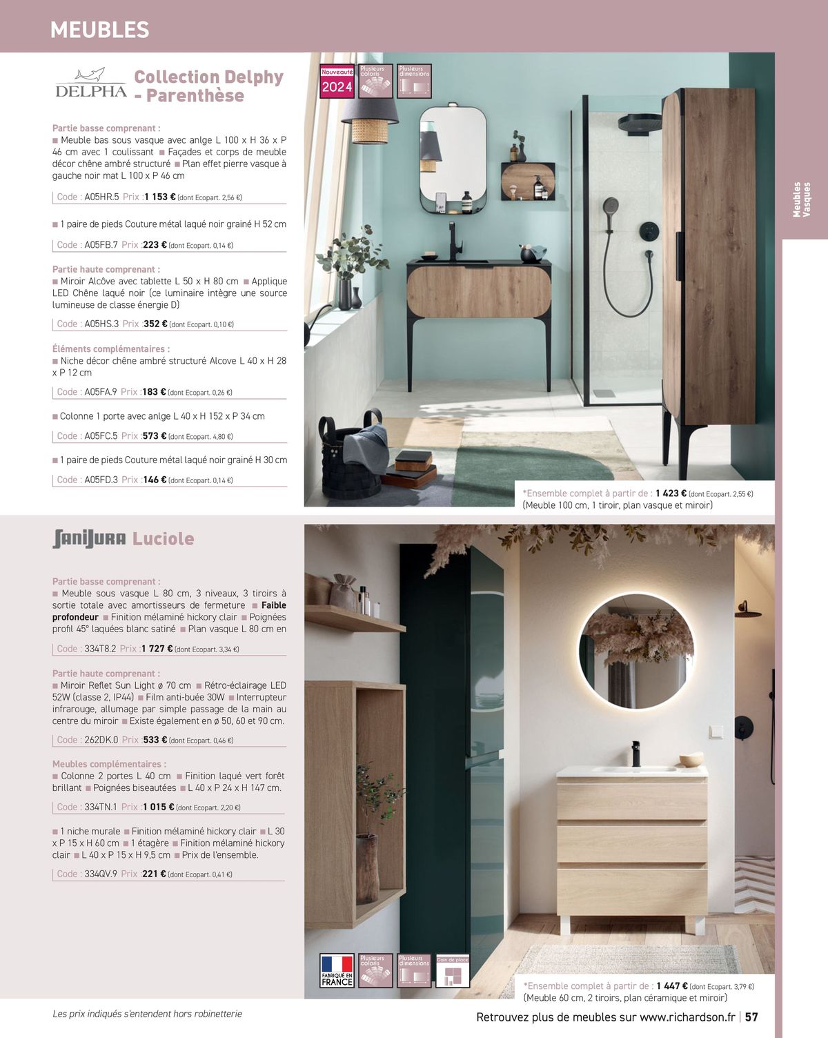 Catalogue Salle de bains et carrelage 2024, page 00059