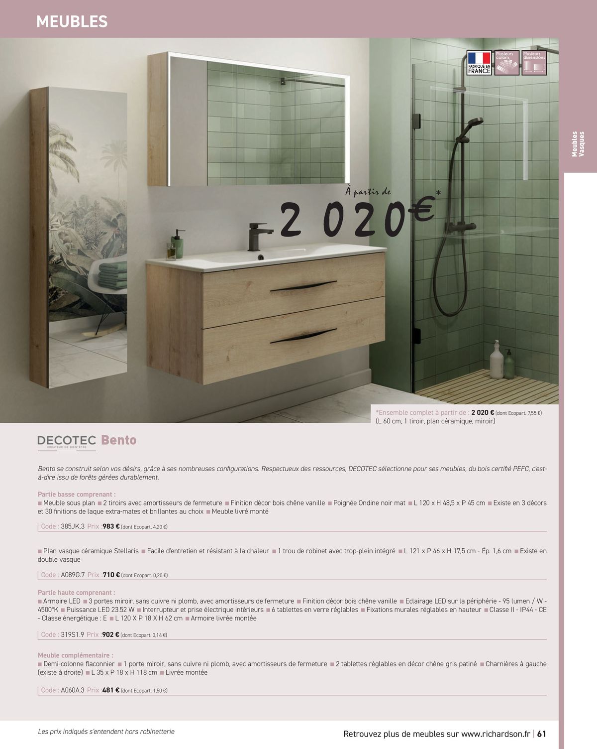 Catalogue Salle de bains et carrelage 2024, page 00063