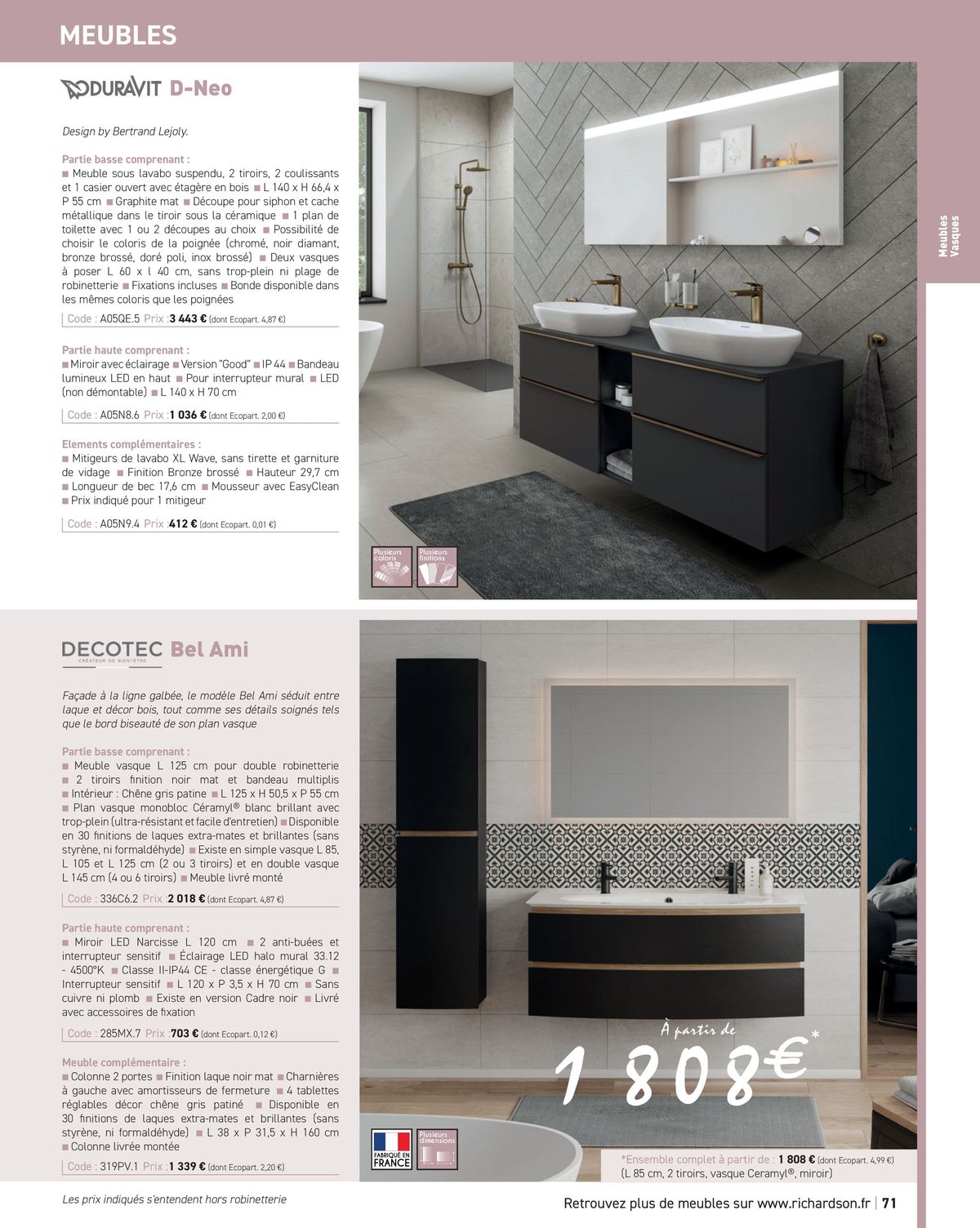 Catalogue Salle de bains et carrelage 2024, page 00073