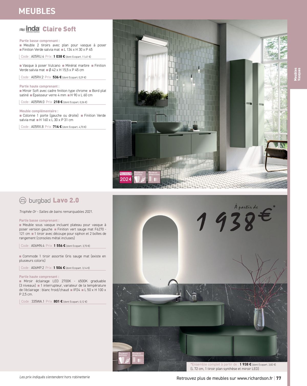 Catalogue Salle de bains et carrelage 2024, page 00079