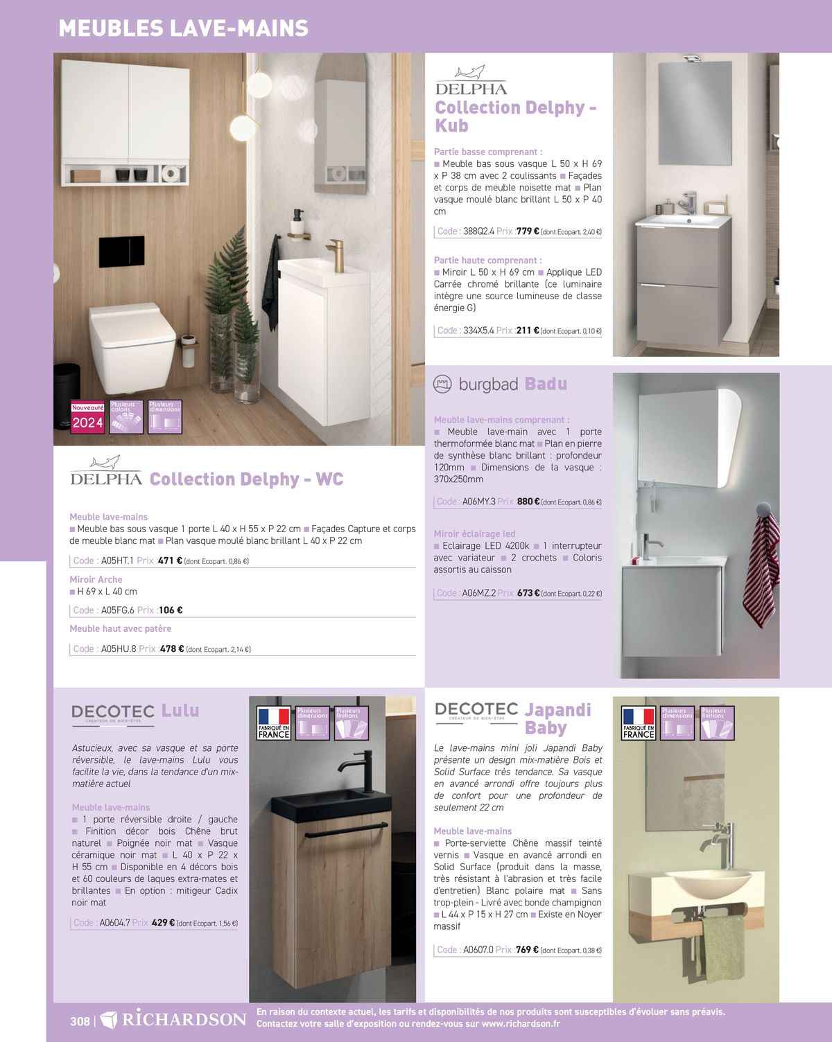 Catalogue Salle de bains et carrelage 2024, page 00310