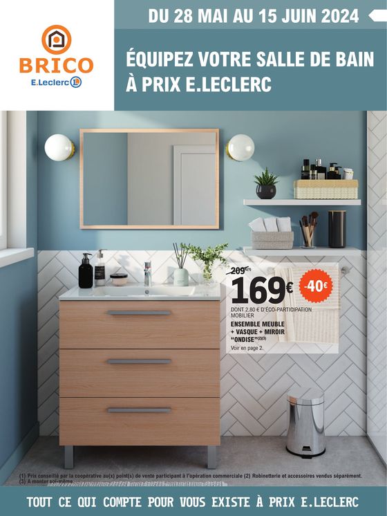Catalogue E.Leclerc Brico à Gramat | Équipez votre salle de bain à prix E.leclerc | 28/05/2024 - 15/06/2024